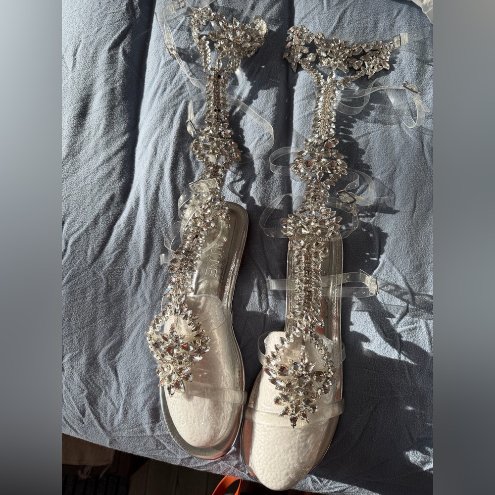Fashion Nova Crystal Embellished Sandals - Picture 5 of 10